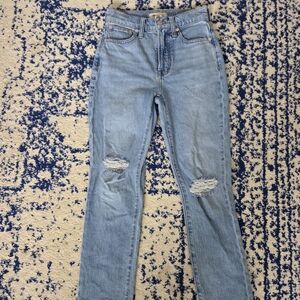 Madewell Distressed Light Blue Skinny Jeans